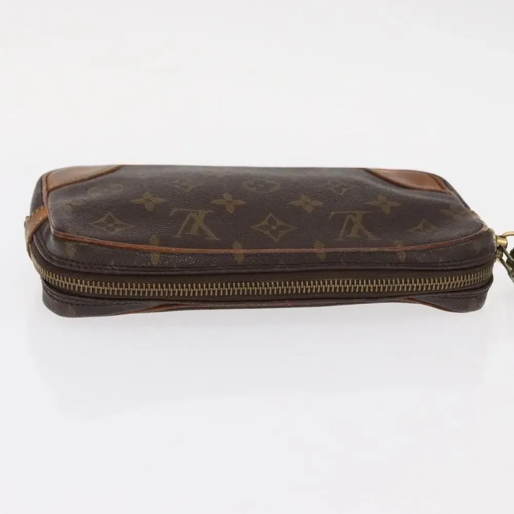 Louis Vuitton Monogram Marly Dragonne PM Clutch Bag Brown